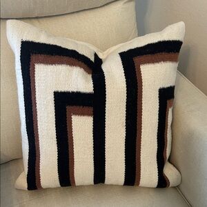 CB2 Geometric Black and Brown Throw Pillow